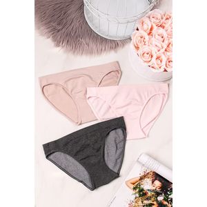 Trojbalenie nohavičiek Coming Attraction Bikinis - béžová + ružová + sivá vyobraziť