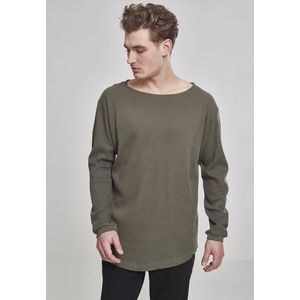 Urban Classics Long Shaped Waffle L/S Tee olive - M vyobraziť