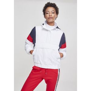 Urban Classics Ladies 3-Tone Padded Pull Over Jacket white/navy/fire red - L vyobraziť