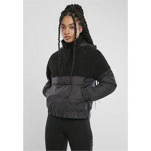 Urban Classics Ladies Sherpa Mix Pull Over Jacket black/black - 5XL vyobraziť