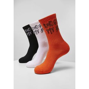 Urban Classics Chinese Logo Socks 3-Pack black+white+orange - 43-46 vyobraziť