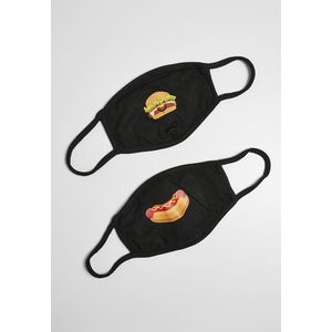 Mister Tee Burger and Hot Dog Face Mask 2-Pack black - One Size vyobraziť