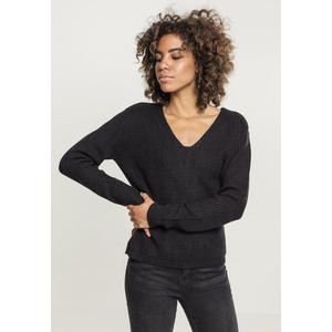 Dámsky sveter Urban Classics Back Lace Up čierny Veľkosť: M, Pohlavie: dámske vyobraziť