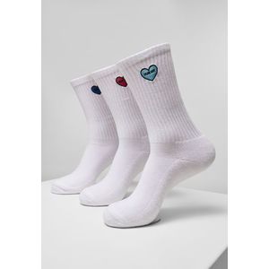 Ponožky MR.TEE Heart Embroidery Socks 3-Pack Farba: white, Veľkosť: 47-50 vyobraziť