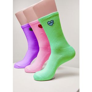 Ponožky MR.TEE Heart Embroidery Socks 3-Pack Farba: bri.purple+bri.rose+bri.green, Veľkosť: 43-46 vyobraziť