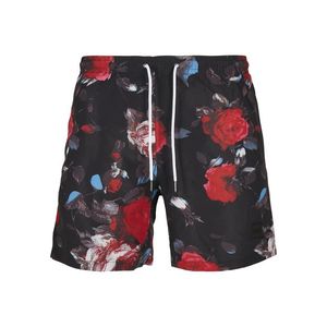 Pánske plavky Urban Classics Pattern Swim Shorts black rose aop Veľkosť: L, Pohlavie: pánske vyobraziť