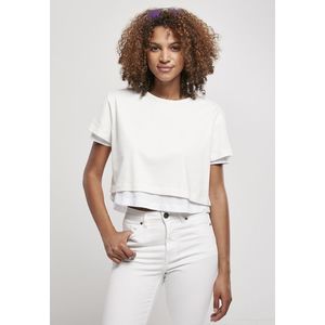 Dámske tričko Urban Classics Ladies Full Double Layered Tee whitesand/white Pohlavie: dámske, Velikost: XL vyobraziť