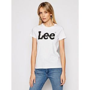 Lee Tričko Logo Tee L42UER12 Biela Regular Fit vyobraziť