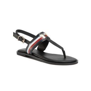 Tommy Hilfiger Sandále Corporate Letaher Fat Sandal FW0FW04840 Čierna vyobraziť