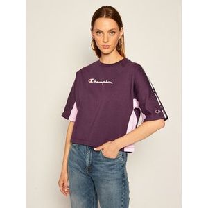 Champion Tričko Logo 113345 Fialová Oversize vyobraziť