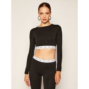 Guess Blúzka Crop O0BI00 KABQ0 Čierna Slim Fit vyobraziť