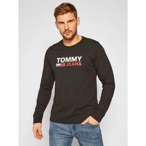 Tommy Jeans S dlhými rukávmi Corp Logo Tee DM0DM09487 Čierna Regular Fit vyobraziť