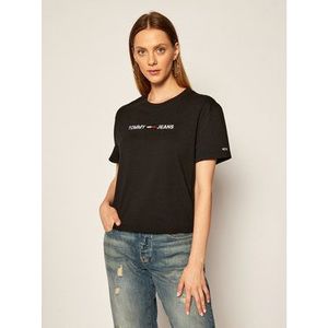 Tommy Jeans Tričko Tjw Modern Linear Logo DW0DW08615 Čierna Relaxed Fit vyobraziť