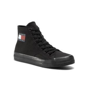 Tommy Jeans Sneakersy Midcut Lace Up Vulc EM0EM00485BDS Čierna vyobraziť