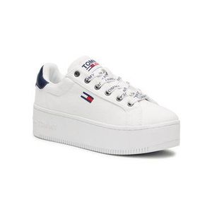 Tommy Jeans Sneakersy Iconic Essential Flatform EN0EN01358 Biela vyobraziť
