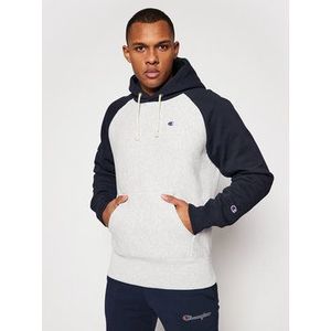 Champion Mikina Logo Colour Block 214277 Sivá Custom Fit vyobraziť