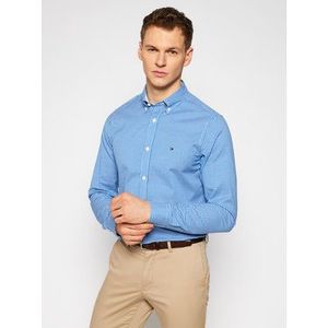 Tommy Hilfiger Košeľa Gingham MW0MW18340 Modrá Slim Fit vyobraziť