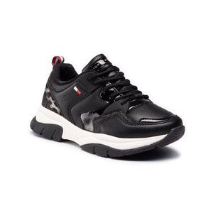 Tommy Hilfiger Sneakersy Low Cut Lace-Up Sneaker T3A4-30823-0991 M Čierna vyobraziť