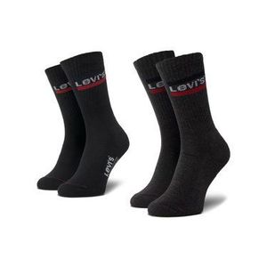 Levi's® Súprava 2 párov vysokých ponožiek unisex 37157-0153 Čierna vyobraziť