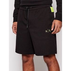 Armani Exchange Bavlnené šortky 3KZSFN ZJ8FZ 4224 Čierna Regular Fit vyobraziť