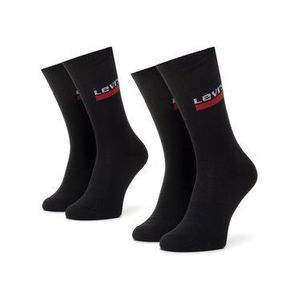Levi's® Súprava 2 párov vysokých ponožiek unisex 37157-0157 Čierna vyobraziť