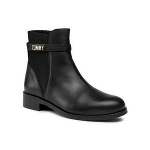 Tommy Hilfiger Členková obuv Block Branding Flat Boot FW0FW05155 Čierna vyobraziť