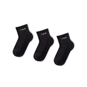 Fila Súprava 3 párov kotníkových ponožiek unisex Calza Quarter F1742 Čierna vyobraziť