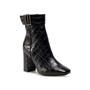Tommy Hilfiger Členková obuv Croco Look High Heel Boot FW0FW05349 Čierna vyobraziť