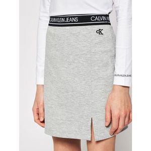 Calvin Klein Jeans Sukňa Elastic Logo IG0IG00635 Sivá Slim Fit vyobraziť