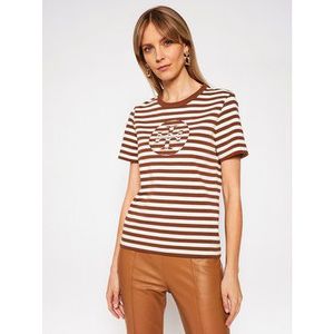 Tory Burch Tričko Striped Logo 63871 Farebná Regular Fit vyobraziť