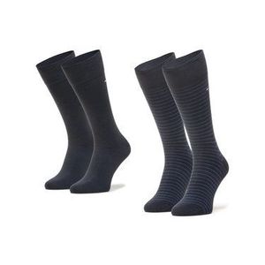 Tommy Hilfiger Súprava 2 párov vysokých pánskych ponožiek 100001496 Tmavomodrá vyobraziť