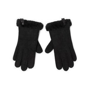 Ugg Dámske rukavice W Shorty Glove W Leather Trim 17367 Čierna vyobraziť