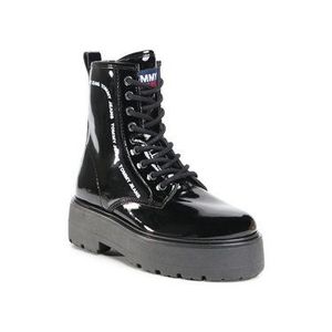 Tommy Jeans Outdoorová obuv Patent Lace Up Boot EN0EN01151 Čierna vyobraziť