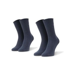 Tommy Hilfiger Súprava 2 párov vysokých dámskych ponožiek 371221356 Tmavomodrá vyobraziť