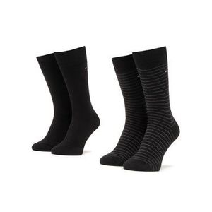 Tommy Hilfiger Súprava 2 párov vysokých pánskych ponožiek 100001496 Čierna vyobraziť