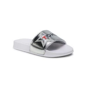 Tommy Hilfiger Šľapky Logo Print Pool Slide T3A0-30890-0742904 M Strieborná vyobraziť