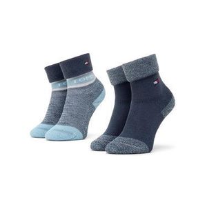 Tommy Hilfiger Súprava 2 párov vysokých detských ponožiek 100000797 Modrá vyobraziť