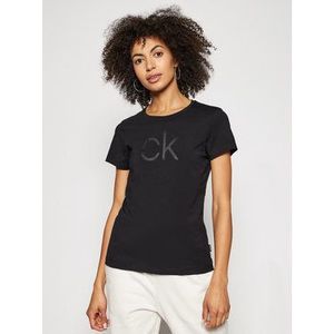Calvin Klein Tričko Diamante K20K202639 Čierna Slim Fit vyobraziť