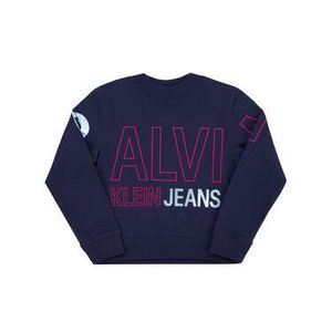 Calvin Klein Jeans Mikina Logo Foil Boxy Fit Sweatshirt IG0IG00394 Tmavomodrá Regular Fit vyobraziť