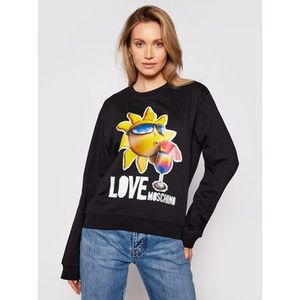 LOVE MOSCHINO Mikina W630637M 4267 Čierna Regular Fit vyobraziť