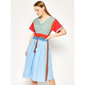Tory Burch Každodenné šaty Color-Block Poplin 63610 Farebná Regular Fit vyobraziť