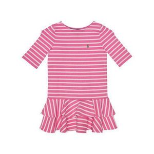 Polo Ralph Lauren Každodenné šaty Stripe Knit 311784200 Ružová Regular Fit vyobraziť