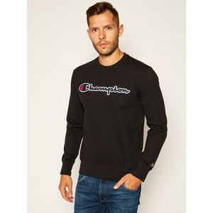 Champion Mikina Satin Script Logo 214188 Čierna Comfort Fit vyobraziť