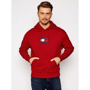 Tommy Jeans Mikina Small Flag DM0DM08726 Červená Regular Fit vyobraziť