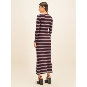 Tommy Hilfiger Úpletové šaty ZENDAYA Lurex Stripe WW0WW26156 Fialová Slim Fit vyobraziť