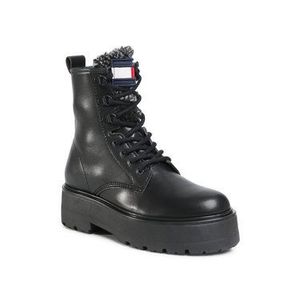 Tommy Jeans Outdoorová obuv Check Tongue Lace Up Boot EN0EN01071 Čierna vyobraziť