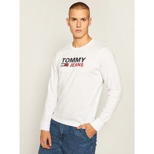 Tommy Jeans S dlhými rukávmi Corp Logo Tee DM0DM09487 Biela Regular Fit vyobraziť