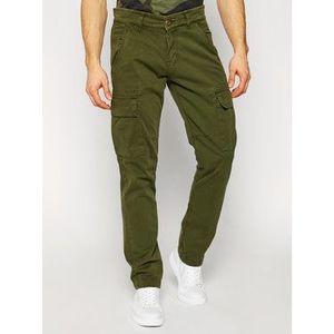 Alpha Industries Bavlnené nohavice Agent 158205 Zelená Regular Fit vyobraziť