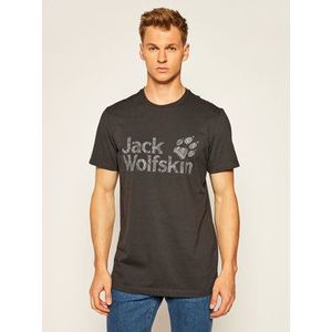 Jack Wolfskin Tričko Brand Logo T 1807261 Sivá Regular Fit vyobraziť