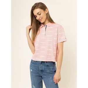 Tommy Jeans Polokošeľa Stripe DW0DW07643 Ružová Oversize vyobraziť